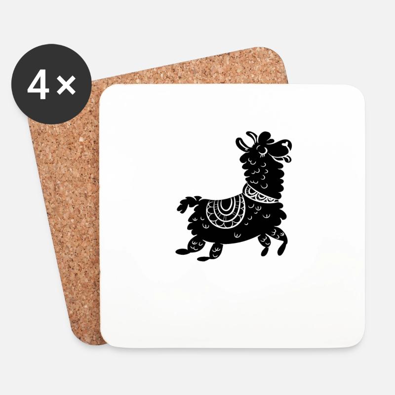 süßes Lama Alpaca - Untersetzer (4er-Set) - Weiß