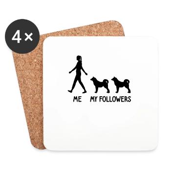 I My Followers Akita Inu Dog Dog Breeder - Coasters (set of 4) - white - Front