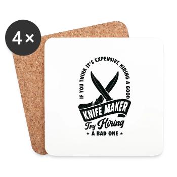 Knifemaking Knife Making Bladesmith Smithing Knife - Coasters (set of 4) - white - Front