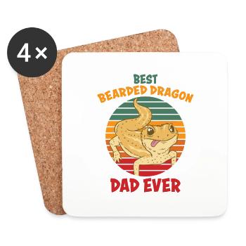 Dragons Barbus Reptiles Reptiles Cadeau - Dessous de verre (lot de 4) - blanc - Devant