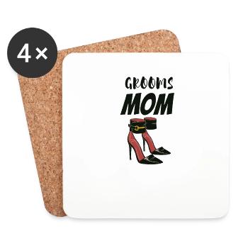 Groom Mama Son Mariage Stöcketto Talons - Dessous de verre (lot de 4) - blanc - Devant