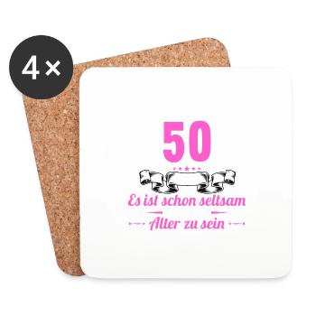 Seltsam im gleichen Alter wie alte 50. Geburtstag - Untersetzer (4er-Set) - Weiß - Vorne