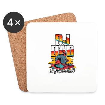DJ Papa comme un papa ordinaire seulement beaucoup plus cool - musique - Dessous de verre (lot de 4) - blanc - Devant
