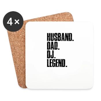 Husband Dad DJ Legend - elektronisch - Untersetzer (4er-Set) - Weiß - Vorne
