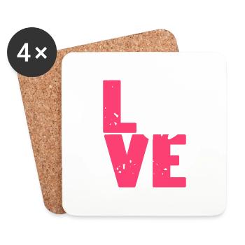 LOVE Vintage Awesome Dentist Designs T-Shirt - Coasters (set of 4) - white - Front