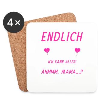 Endlich 24 Ich Kann Alles Ich Weiß Alles - Untersetzer (4er-Set) - Weiß - Vorne