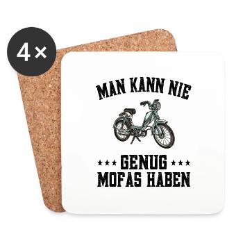 Man kann nie genug Mofas haben - Moped fahren - Untersetzer (4er-Set) - Weiß - Vorne