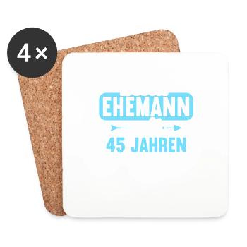 Beste Ehefrau Bester Ehemann seit 45 Jahren - Untersetzer (4er-Set) - Weiß - Vorne
