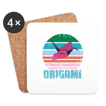 Retro Vintage Origami Master Cool Designs Tea - Coasters (set of 4) - white - Front