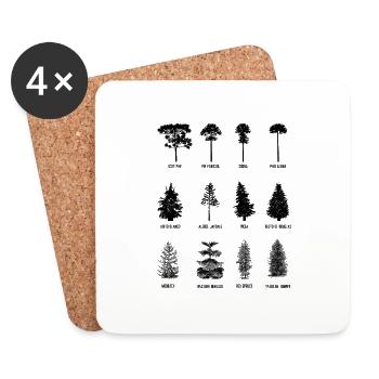 Tree - Coasters (set of 4) - white - Front