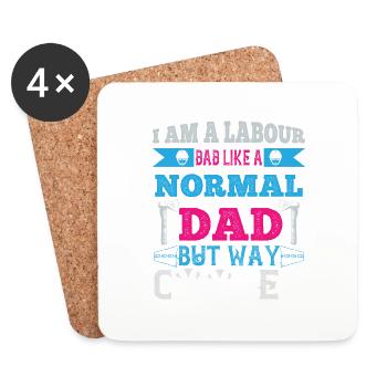 Ich bin eine Arbeit schlecht wie ein normaler Vater, aber viel cooler - Untersetzer (4er-Set) - Weiß - Vorne