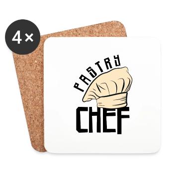 Chefkonditor Totenkopf Backen Gebäck Backwaren - Untersetzer (4er-Set) - Weiß - Vorne