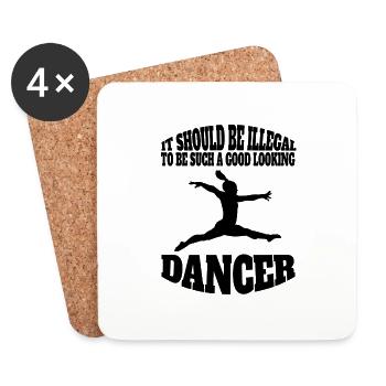Danseuse Ballerine Danse Ballet Cadeau Cours de Danse - Dessous de verre (lot de 4) - blanc - Devant