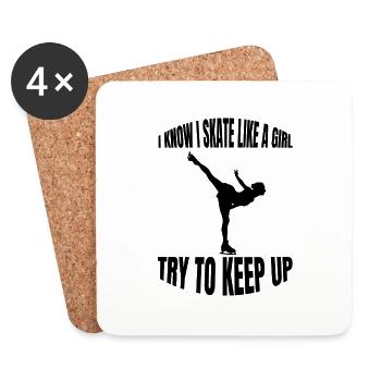 Figure Skating Ice Skating Figure Skating - Coasters (set of 4) - white - Front