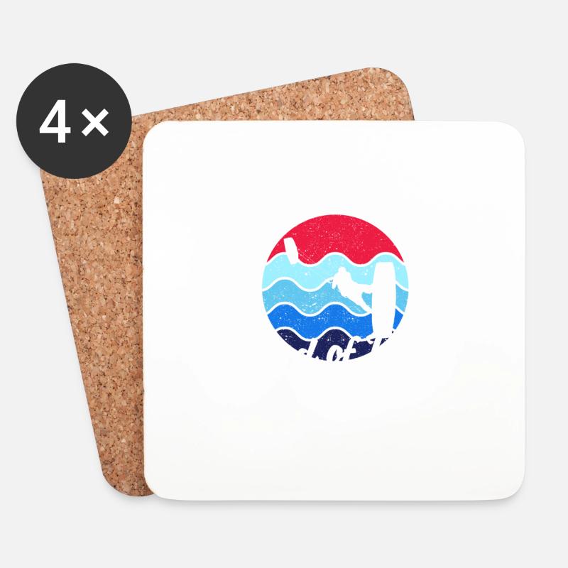 Ich bin ein Wind- und Kitesurfing-Junge Kitesurfer - Untersetzer (4er-Set) - Weiß