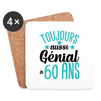 Je n'ai pas 60 ans cadeau humour anniversaire - Dessous de verre (lot de 4) - blanc - Devant