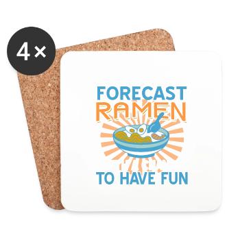 Weekend Forecast Ramen With Chance To Have Fun - Coasters (set of 4) - white - Front