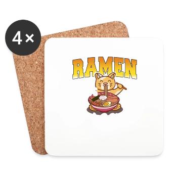 Ramen Makes Me Happy You, Not So Much Funny Tee - Untersetzer (4er-Set) - Weiß - Vorne