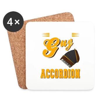Just A Guy Who Loves Accordion Awesome T-Shirt - Untersetzer (4er-Set) - Weiß - Vorne
