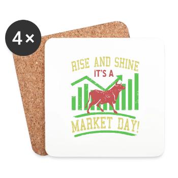 Rise And Shine C’est un jour de marché! Thé vintage - Dessous de verre (lot de 4) - blanc - Devant