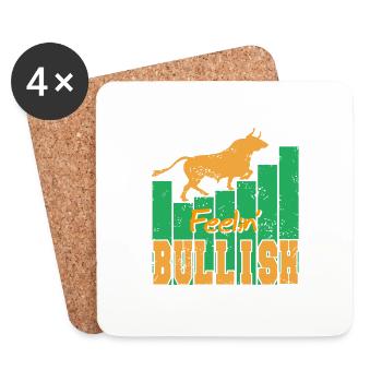 Feelin' Bullish Awesome Vintage Investor Design - Dessous de verre (lot de 4) - blanc - Devant