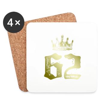 62 Zahl Krone - Untersetzer (4er-Set) - Weiß - Vorne