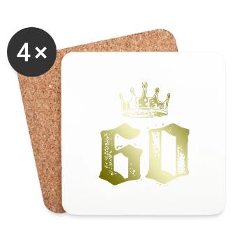 60 Number crown - Coasters (set of 4) - white - Front