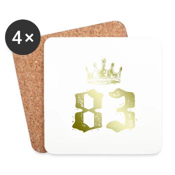 83 Couronne numérique - Dessous de verre (lot de 4) - blanc - Devant