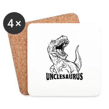 Unclesaurus Onkel Saurus Dinosaurier - prähistorisch - Untersetzer (4er-Set) - Weiß - Vorne