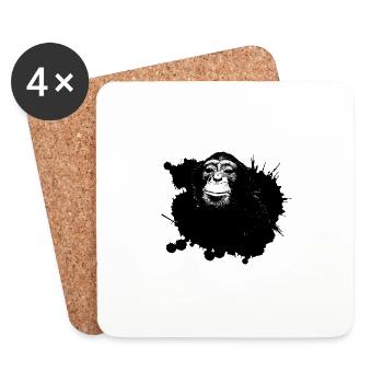 Affe - Untersetzer (4er-Set) - Weiß - Vorne