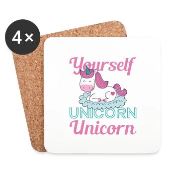 Licorne - Dessous de verre (lot de 4) - blanc - Devant
