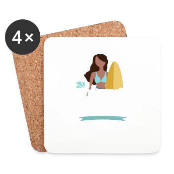 Procurez-vous une petite amie surfeuse - Dessous de verre (lot de 4) - blanc - Devant