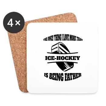 Eishockey Vater Wintersport Papa Eishockeyteam Dad - Untersetzer (4er-Set) - Weiß - Vorne