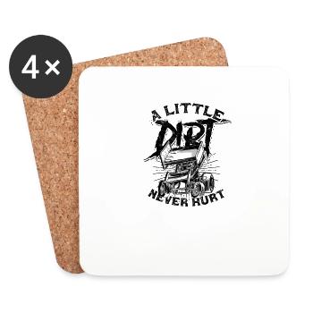 A little dirt never hurt - track racing - Coasters (set of 4) - white - Front