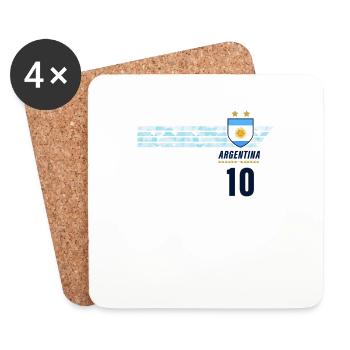 Argentina Albiceleste Football Fan Jersey - Coasters (set of 4) - white - Front