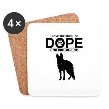 Design Deutscher Schäferhund Polizei Design - Untersetzer (4er-Set) - Weiß - Vorne