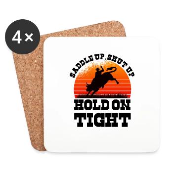 Rodeo Western Cowboy Wild West Retro Horse - Coasters (set of 4) - white - Front