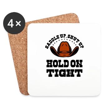 Rodeo Western Cowboy Wilder Westen Retro Pferd - Untersetzer (4er-Set) - Weiß - Vorne