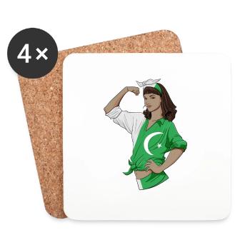 Pakistani Girl Unbreakable Pakistani Heritage - Coasters (set of 4) - white - Front