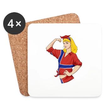 Fille norvégienne incassable I Héritage norvégien - Dessous de verre (lot de 4) - blanc - Devant