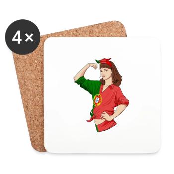 Portugese Girl Unbreakable Portugese Heritage - Untersetzer (4er-Set) - Weiß - Vorne