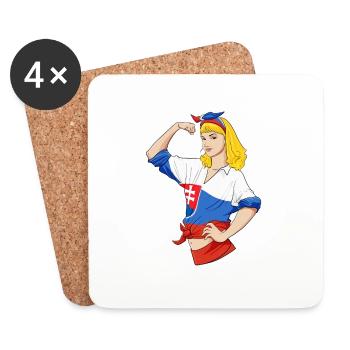 Slovak Girl Unbreakable I Slovak Heritage I - Coasters (set of 4) - white - Front