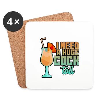 J’ai besoin d’un énorme cocktail 4 - Dessous de verre (lot de 4) - blanc - Devant