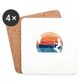 Das Leben beginnt bei 20 Knoten Kitesurfer - Untersetzer (4er-Set) - Weiß - Vorne