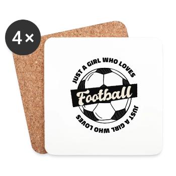 Just a girl who loves football - Dessous de verre (lot de 4) - blanc - Devant