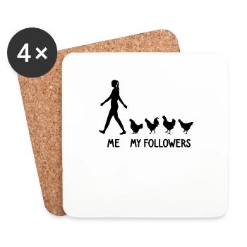 I Mean Followers Chicken Chicken Grower Eggs - Coasters (set of 4) - white - Front