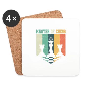 Maître d’échiquier joueur d’échecs - Dessous de verre (lot de 4) - blanc - Devant