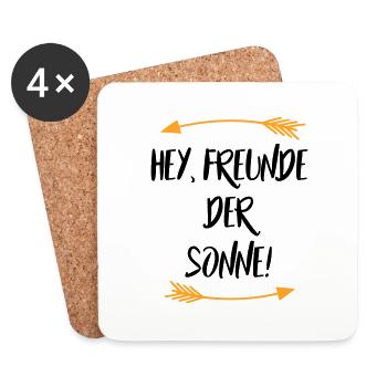 So Freunde der Sonne Sprüche - Untersetzer (4er-Set) - Weiß - Vorne