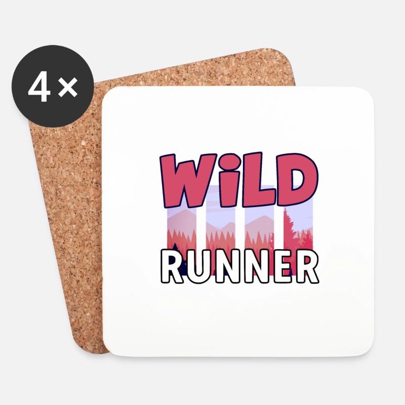 Trail Running Wild Runner Laufen Trail Gebirge - Untersetzer (4er-Set) - Weiß