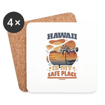 Hawaii Vacation Aloha Cadeau hawaïen d’été - Dessous de verre (lot de 4) - blanc - Devant